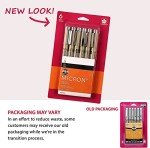 SAKURA Pigma Micron Fineliner Pens - Archival Black Ink Pens - Pens for Writing, Drawing, or Journaling - Black Ink - 01 Point Size - 6 Pack