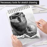 FEBSNOW 84 Pcs Blending Stumps and Tortillions, Paper Art Blenders, Art Pencils, Drawing Pencils for Student Artist Charcoal Sketch Drawing Tools, Sketch Supplies