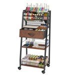 Homsorout 3 Tier Rolling Cart - Metal Utility Cart with Storage Drawer and Wheels, Versatile Art & Craft Organizer for Home, Office, or Studio - Ideal for Storing Brushes, Paints, and Supplies