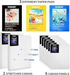 149Pcs Deluxe Artist Painting Set with Aluminum and Beech Wood Easel, 48 Colors Acrylic & Oil Paints, 24 Colors Watercolor Paints, Art Paint Supplies for Artists, Beginner & Adults