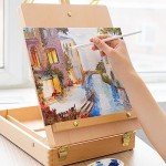 Tabletop Easel and Oil Paint Set - Art Painting Kit 41 Art Supplies - 24 for Oil Painting 10 Paint Brushes 1 Palette Knife 3 Canvases for Painting 1 Paper Pad 1 Paint Palette 1 Painting Easel