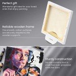 ARTEZA Stretched Canvas, 8 x 8 Inches, Pack of 12, Blank White Square Canvas for Painting for Acrylic, Oil and Gouache Paints