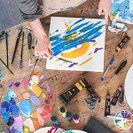 ARTEZA Stretched Canvas, 8 x 8 Inches, Pack of 12, Blank White Square Canvas for Painting for Acrylic, Oil and Gouache Paints