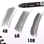 dainayw Graphite Stick Set - Water Soluble - 4B 6B 10B, Art Drawing Supplies for Sketch & Shading Pencils, Artist Sketching - 3 Pcs