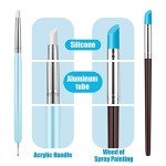 Clatoon 10Pcs Silicone Clay Sculpting Tool, Modeling Dotting Tool & Pottery Craft use for DIY Handicraft, Silicone Brush, Sculpture Pottery, Nail Art