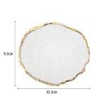 JASSINS Resin Nail Art Palette,Nail Art Painting Mixed Color Palette Gold Edge Nail Gel Color Makeup Display Board (White)