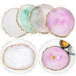 JASSINS Resin Nail Art Palette,Nail Art Painting Mixed Color Palette Gold Edge Nail Gel Color Makeup Display Board (White)