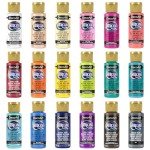 DecoArt Americana Acrylics Paint, Set of 18 Popular Colors, 2 fl oz Bottle (Pack of 18)