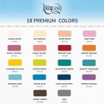 DecoArt Americana Acrylics Paint, Set of 18 Popular Colors, 2 fl oz Bottle (Pack of 18)