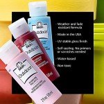 FolkArt Outdoor Gloss Acrylic Craft Paint Set Designed for Beginners and Artists, Non-Toxic Formula Perfect for Rock Designing, Twelve Bottles, 2 oz, 24 Fl Oz