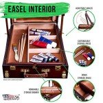 U.S. Art Supply Coronado Walnut Easel, Large Adjustable Wooden French Style Field and Studio Sketchbox Tripod Easel with Drawer, Artist Wood Palette, Premium Beechwood, Painting, Sketching Stand