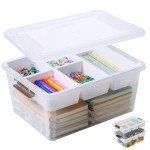 MACOPRO 17 QT Plastic Storage Box with Removable Tray Craft Organizers and Storage Clear Storage Container for Organizing Bead, Tool, Sewing, Playdoh (White, 1Pack-17QT)