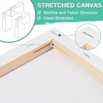ESRICH Stretched Canvas, 6 Pack 8x8, Primed Acid-Free, Wood Framed Blank Canvas, Art Canvases for Beginners, Artists, Used for Oil, Acrylic Paint, Pouring Painting