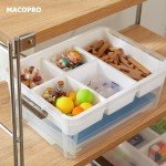 MACOPRO 17 QT Plastic Storage Box with Removable Tray Craft Organizers and Storage Clear Storage Container for Organizing Bead, Tool, Sewing, Playdoh (White, 1Pack-17QT)