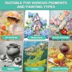 ESRICH Stretched Canvas, 6 Pack 8x8, Primed Acid-Free, Wood Framed Blank Canvas, Art Canvases for Beginners, Artists, Used for Oil, Acrylic Paint, Pouring Painting