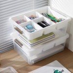 MACOPRO 17 QT Plastic Storage Box with Removable Tray Craft Organizers and Storage Clear Storage Container for Organizing Bead, Tool, Sewing, Playdoh (White, 1Pack-17QT)