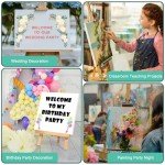 ESRICH Stretched Canvas, 6 Pack 8x8, Primed Acid-Free, Wood Framed Blank Canvas, Art Canvases for Beginners, Artists, Used for Oil, Acrylic Paint, Pouring Painting