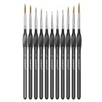 Detailing Paint Brush, 11 Pcs Miniature Paint Brushes with Triangular Handles, Art Paint Brushes for Acrylic Painting, Model, Face, Citadel, Figurine, Watercolor, Oil, Paint by Numbers Kit for Adults