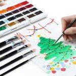 Transon Paint Brush Set 6pcs Art Painting Flexible Bristle for Acrylic Watercolor Gouache Oil Leather Canvas and Face Painting