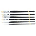 Transon Paint Brush Set 6pcs Art Painting Flexible Bristle for Acrylic Watercolor Gouache Oil Leather Canvas and Face Painting