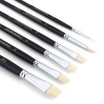 Transon Paint Brush Set 6pcs Art Painting Flexible Bristle for Acrylic Watercolor Gouache Oil Leather Canvas and Face Painting