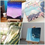 YETEE 12 Pcs Stretched Canvas for Painting, Multiple Sizes: 12x16, 10x12, 8x10, 5x7, Blank Canvases Boards for for Oil Painting