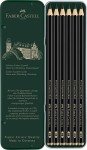 Faber-Castell Pitt Graphite Matte Pencil Set, Metal Tin of 6 Graphite Pencils, Sketching and Drawing Pencil Set (B, 4B, 6B, 8B, 10B, 12B)