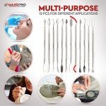 Premium Wax Carving Tools Set – 12 Pcs Stainless Steel Wax & Clay Sculpting Tools – Double Ended Dental and Wax Carvers Tools for Carving Modeling Sculpting and Shaping - by MaxoPro