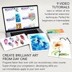 CHROMATEK Watercolor Paint Set - 62 Piece Kit - Video Tutorial Course - For Adults, Beginner & Professional Artists - 26 Tubes (12ml), Sketch Pad, 8 Painting Brushes, Aquapen, Palette, Masking Tape