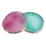 2 Pcs Resin Nail Art Palette, Nail Art Painting Palettes Gold Edge Nail Holder Nail Art Display Board