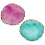 2 Pcs Resin Nail Art Palette, Nail Art Painting Palettes Gold Edge Nail Holder Nail Art Display Board