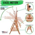 U.S. Art Supply Large Adjustable H-Frame Multi-Purpose Studio Artist Wooden Floor Easel - Tilts Flat, Mast Adjusts to 88" High, Holds 59" Canvas - Sturdy Beechwood Painting Holder Display Stand, Shelf