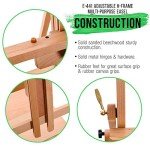 U.S. Art Supply Large Adjustable H-Frame Multi-Purpose Studio Artist Wooden Floor Easel - Tilts Flat, Mast Adjusts to 88" High, Holds 59" Canvas - Sturdy Beechwood Painting Holder Display Stand, Shelf