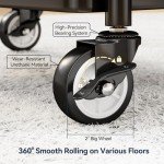 YASONIC 3 Tier Rolling Cart - Metal Utility Cart with Wheels, Hanging Cups, Hooks, Heavy Duty Mesh Rolling Storage Cart Organizer, Craft Cart for Kitchen Office, Lightweight and Sturdy