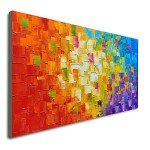 Seekland Art Hand Painted Texture Oil Painting on Canvas Abstract Wall Art Deco Contemporary Artwork Framed Ready to Hang (48 * 24 inch)