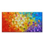 Seekland Art Hand Painted Texture Oil Painting on Canvas Abstract Wall Art Deco Contemporary Artwork Framed Ready to Hang (48 * 24 inch)