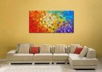 Seekland Art Hand Painted Texture Oil Painting on Canvas Abstract Wall Art Deco Contemporary Artwork Framed Ready to Hang (48 * 24 inch)