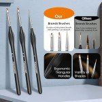 12PC Miniature Brushes, Pacocoast Detail Paint Brushes Set for Fine Detailing & Art Painting, Small Tiny Paint Brush Perfect for Acrylic, Paint by Number, Figurine, Craft, Models (Silver, Black)
