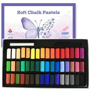 VIOLETTO Soft Chalk Pastels Set Art Supplies for Artist, Kids, Adult, 48Colors Plus 2Sticks, Colored Chalk Non Toxic Dry Square Pastel for Painting, Hair Chalk Pastels