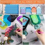Blulu 6 Pieces Diamond Art Painting Accessories Anti-Slip Tools Sticky Mat 5d Diamond Painting Trays Sticky Gel Pad Universal Mount Holder 5.6 x 3.3 Inch for Adults Art Supplies