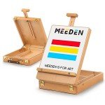 MEEDEN Tabletop Easel, Solid Beech Wood Table Top Art Easels for Painting Canvas, Sketchbox Easel, Adjustable Desktop Easel, Table Easel for Painting, Art Supply Storage Box for Adults & Artist