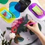 Blulu 6 Pieces Diamond Art Painting Accessories Anti-Slip Tools Sticky Mat 5d Diamond Painting Trays Sticky Gel Pad Universal Mount Holder 5.6 x 3.3 Inch for Adults Art Supplies