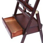 MEEDEN Studio H-Frame Easel with Storage Drawer - Adjustable (60"~75") Forward Tilting Solid Beech Wood Easel Stand for Artists, Students & Beginners, Holds Canvas Art up to 36", Deep Walnut