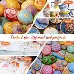 Caliart Acrylic Paint Set With 12 Brushes, 36 Colors (59ml, 2oz) Art Craft Paints Gifts for Artists Kids Beginners & Painters, Halloween Pumpkin Canvas Ceramic Rock Painting Kit Art Supplies