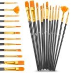 Caliart Acrylic Paint Set With 12 Brushes, 36 Colors (59ml, 2oz) Art Craft Paints Gifts for Artists Kids Beginners & Painters, Halloween Pumpkin Canvas Ceramic Rock Painting Kit Art Supplies