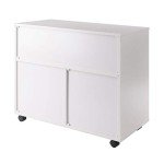Winsome Halifax Storage Mobile Cabinets, 1 Door, 3 Drawers, 2 Wide Drawers, for Home Office, White