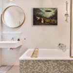 Godont Ufo And Victorian Landscape Oil Painting Art Print Psychedelic Spaceship Poster Painting Interesting Whimsical Alien Abduction Wall Decor 16x24 Inch Unframed