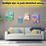 Inburit 12 Pack Canvas for Painting with 11x14, 9 x12, 8x10, 5x7 (3 of Each) Blank Primed Stretched Canvases for Oil, Acrylic & Others, Multi Size Set for Artist, Student and Beginners