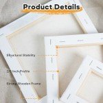 CONDA Stretched Canvas for Painting, 5x7 inch 10 Pack of Canvas, Primed, 100% Cotton 5/8 Inch Profile Value Bulk Pack for Acrylics, Oils Painting