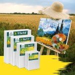 Inburit 12 Pack Canvas for Painting with 11x14, 9 x12, 8x10, 5x7 (3 of Each) Blank Primed Stretched Canvases for Oil, Acrylic & Others, Multi Size Set for Artist, Student and Beginners